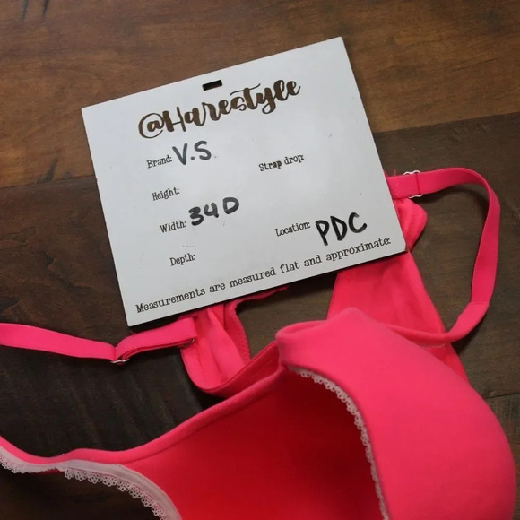 Victoria's Secret florescent pink lined demi bra 34D - Picture 10 of 11